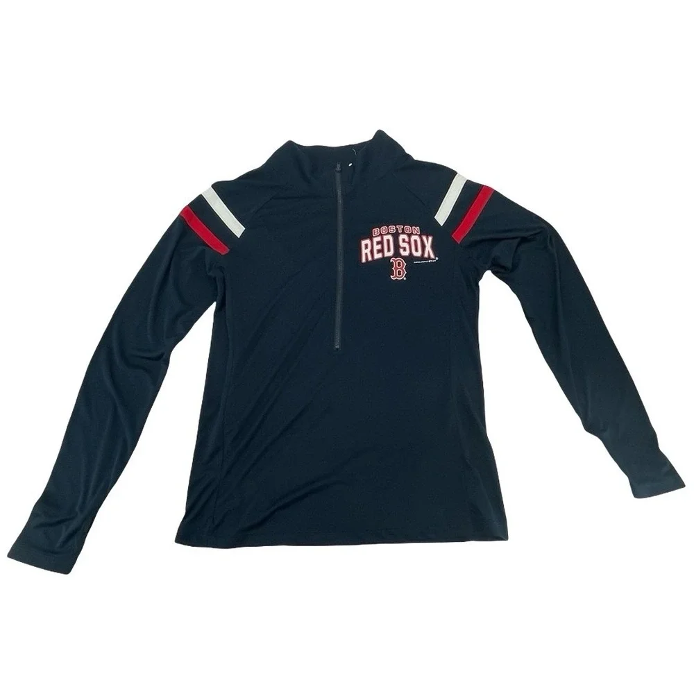 Campus Lifestyle Women's Pullover Boston Red Sox Quarter Zip Polyester Medium
